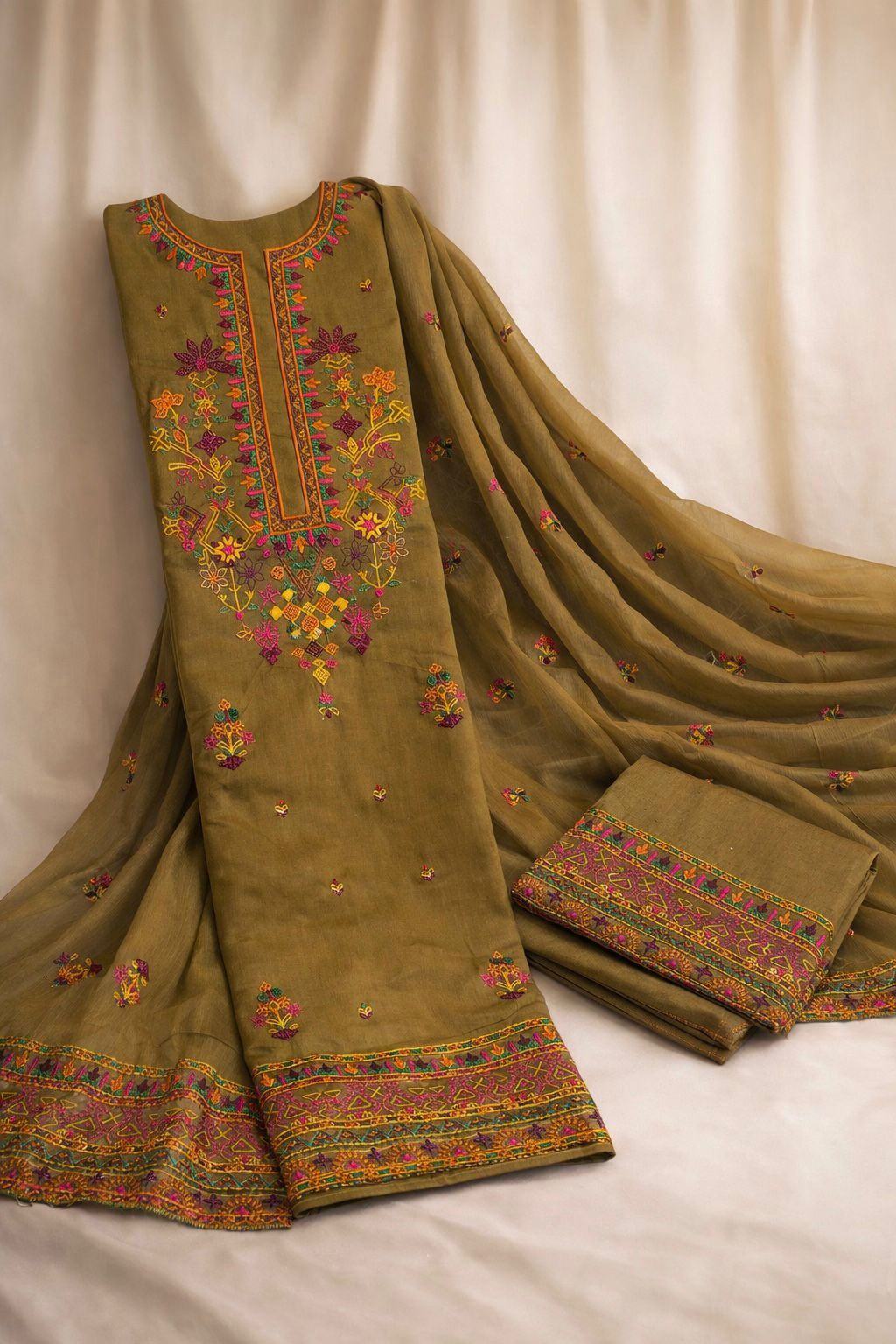 Kashmiri Gala Embroidered Lawn 3PC Suit