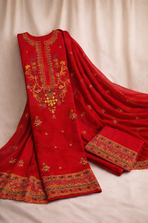 Kashmiri Gala Embroidered Lawn 3PC Suit