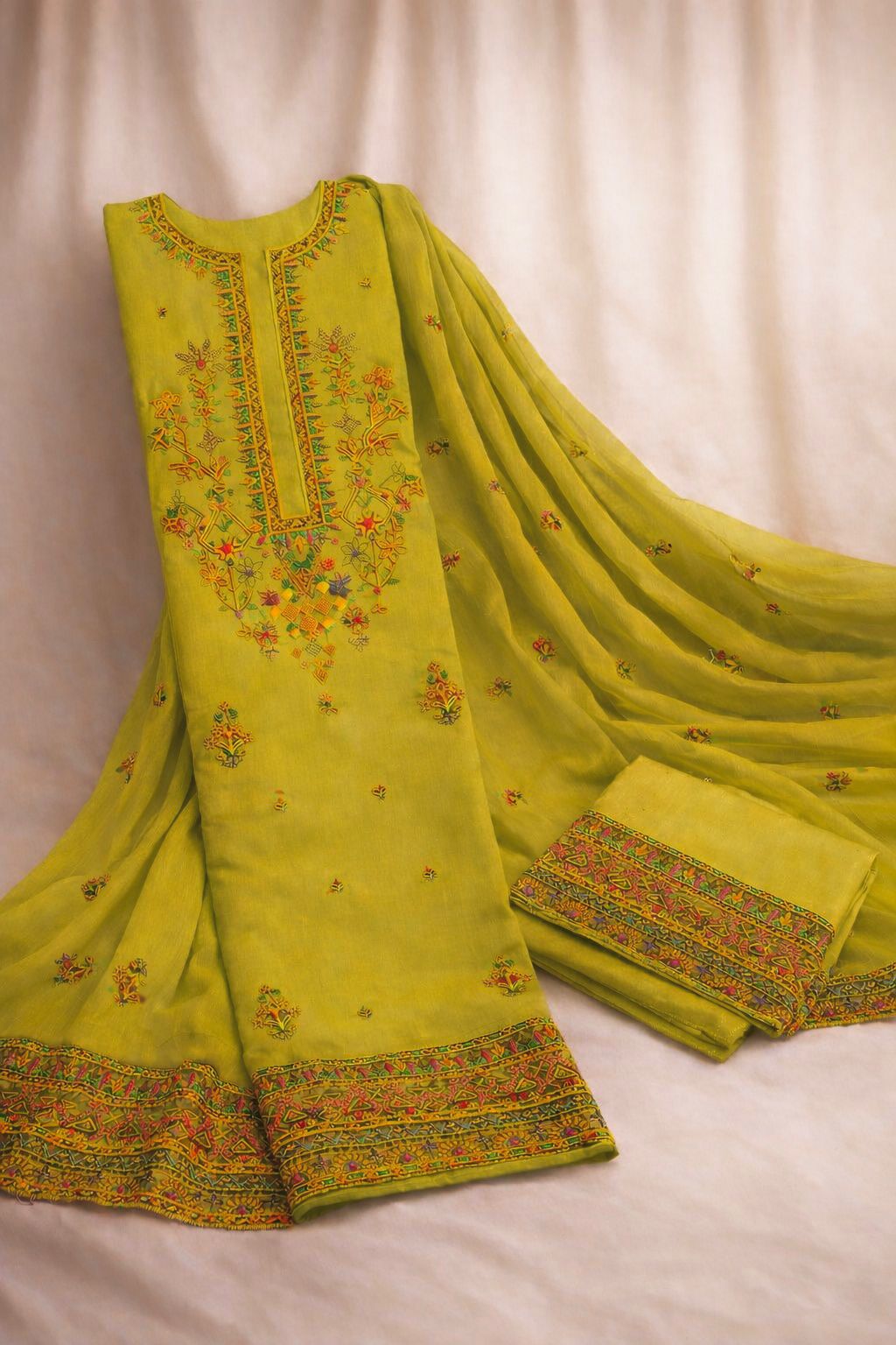 Kashmiri Gala Embroidered Lawn 3PC Suit