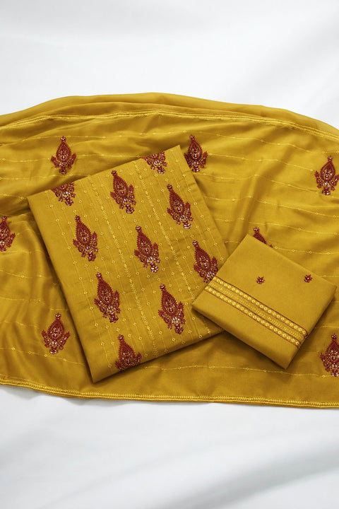 Flower Bunch Sequin Embroidered Lawn 3PC Suit